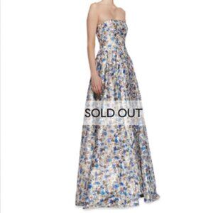 Alice and Olivia Dreema Strapless Printed Floral Gown Size 0